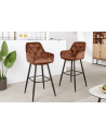 Tabouret de bar MILANO 75 cm en velours marron