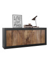 Aparador BASIC 4 puertas negro mate/pero 207 cm