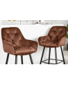 Tabouret de bar MILANO 75 cm en velours marron