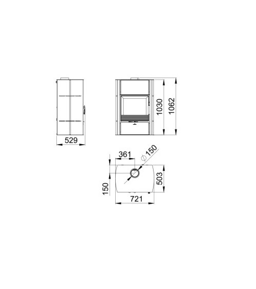 Produzione europea di CABIMAS woodstove 4 facce 16 kW sul nostro negozio on line