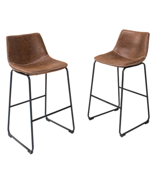 Chaise de bar DJANGO vintage marron