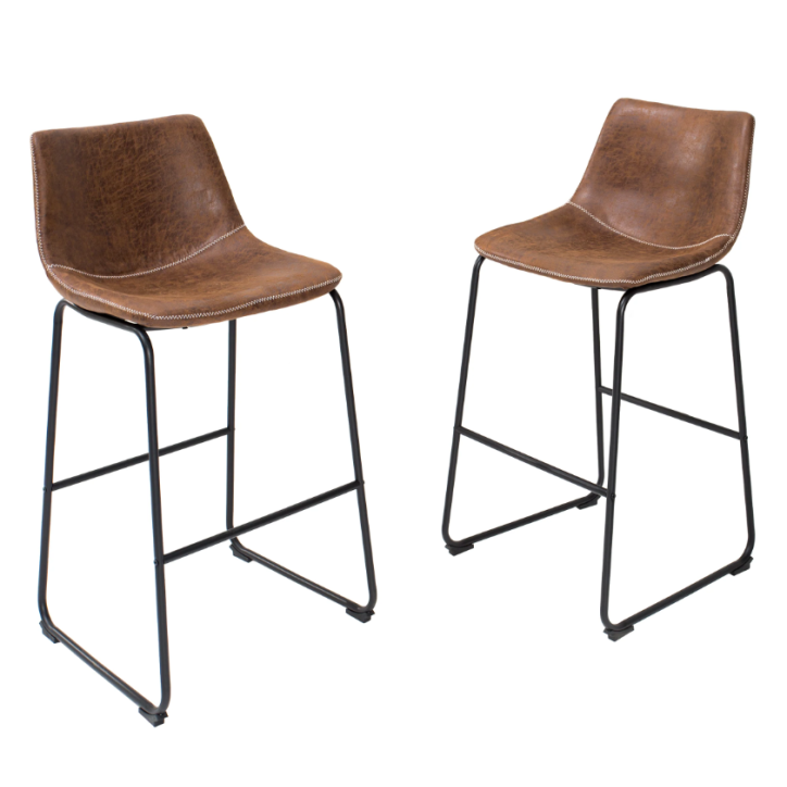 Chaise de bar DJANGO vintage marron