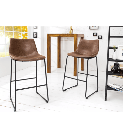 Chaise de bar DJANGO vintage marron