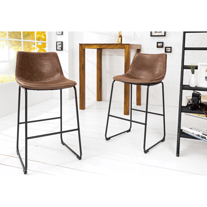 Chaise de bar DJANGO vintage marron