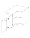 Conjunto muebles de cocina de esquina VIGO roble/blanco brillante 210x350 cm