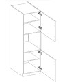 Conjunto muebles de cocina de esquina VIGO roble/blanco brillante 210x350 cm
