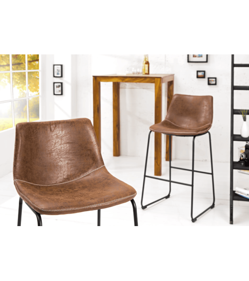 Chaise de bar DJANGO vintage marron