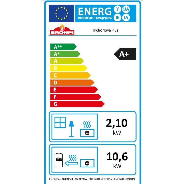 Stufa a legna HYDRONOVA PLUS 15/10 kW