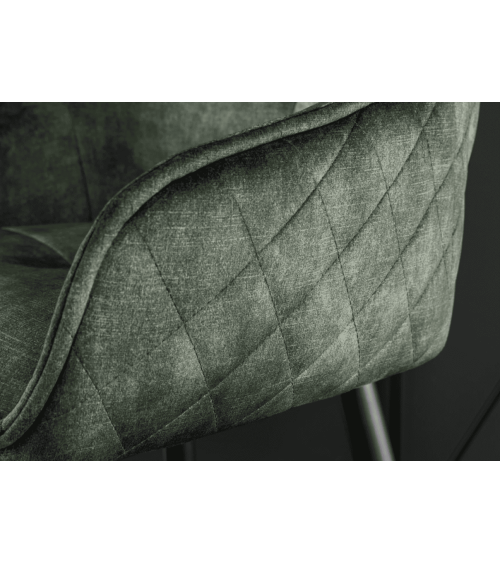 Chaise de bar EUPHORIA 74 cm en velours vert