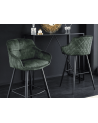 Chaise de bar EUPHORIA 74 cm en velours vert