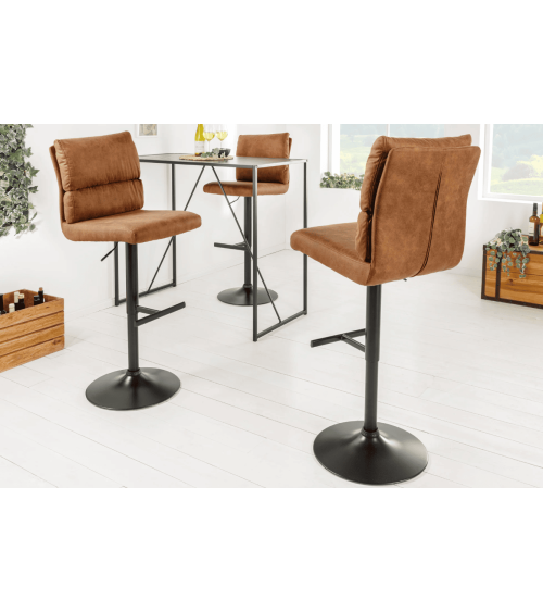 Tabouret de bar COMFORT 64-85 cm marron antique