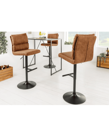 Tabouret de bar COMFORT 64-85 cm marron antique