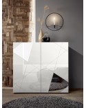 Buffet haut VITTORIA blanc laqué 121x111x42 cm