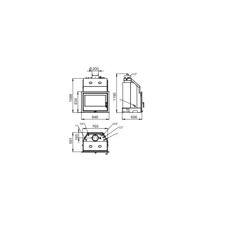 copy of Poêle à bois CAMINOS 3 faces vitrées 13 kW copy of Poêle à bois CAMINOS 3 faces vitrées 13 kW