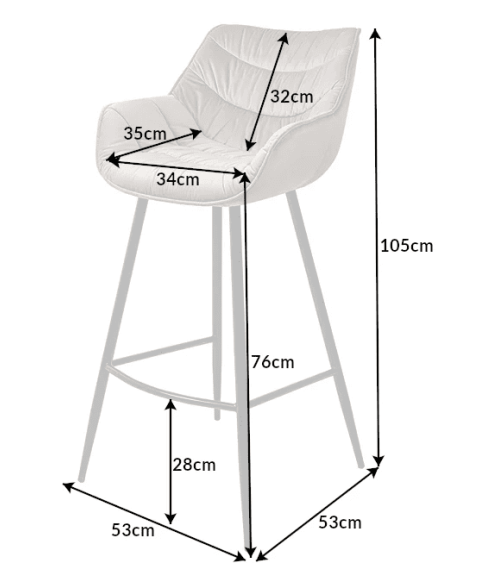 Tabouret de bar THE DUTCH COMFORT 76 cm  champagne