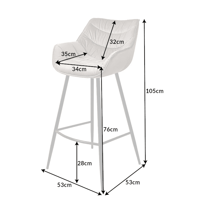 Tabouret de bar THE DUTCH COMFORT 76 cm  champagne
