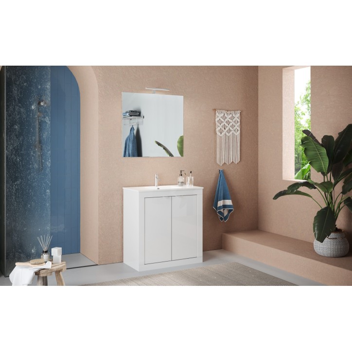 Lavabo Pratiko BASIC 2.0 bianco laccato lucido 82x86x47 cm