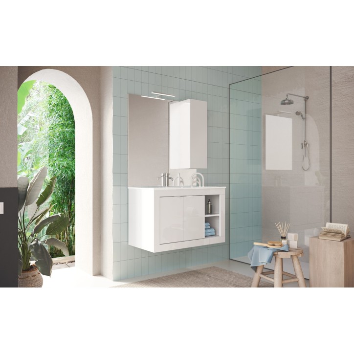 Lavabo Pratiko BASIC 2.0 laccato bianco lucido 101x57x47 cm