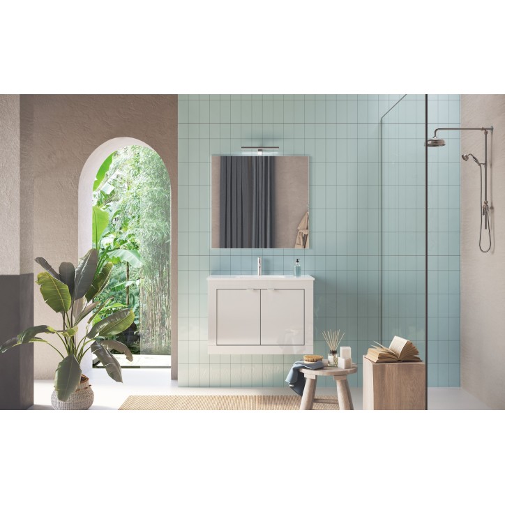 Lavabo Pratiko BASIC 2.0 laccato lucido bianco 82x57x47 cm