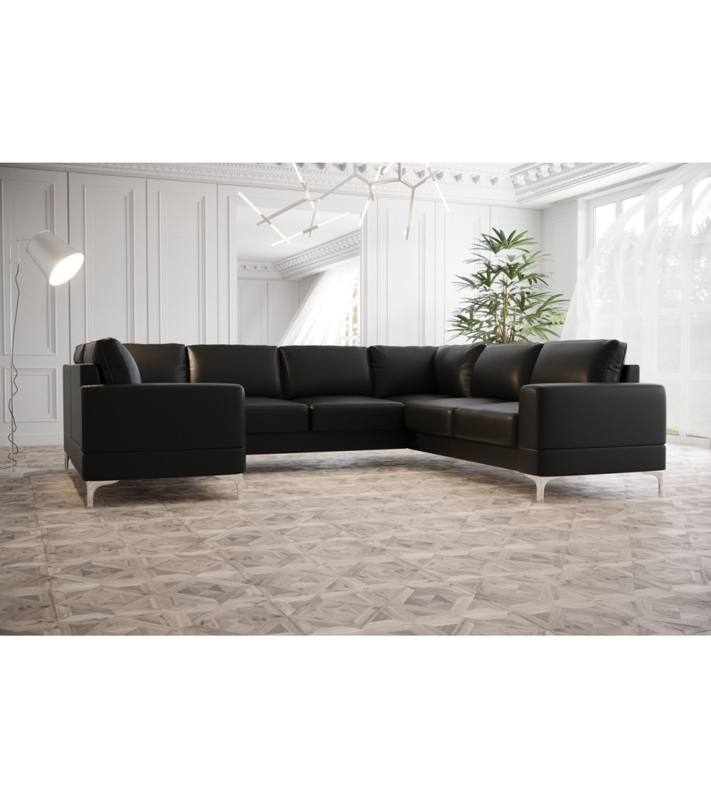 Canapé en U convertible en cuir ARIA MAX III 245 × 315 × 175 cm en plusieurs couleurs