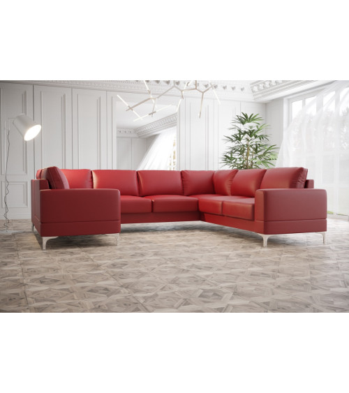 Sofá en U convertible de cuero ARIA MAX III 245 × 315 × 175 cm en varios colores