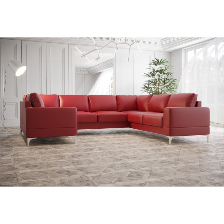 Canapé en U convertible en cuir ARIA MAX III 245 × 315 × 175 cm en plusieurs couleurs