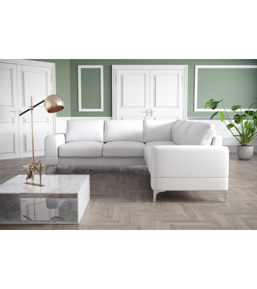 Canapé d'angle convertible en cuir ARIA MAX 250 x 250 cm en plusieurs couleurs