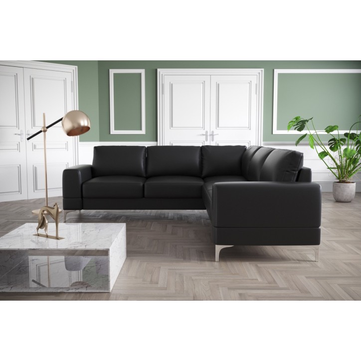 Canapé d'angle convertible en cuir ARIA MAX 250 x 250 cm en plusieurs couleurs