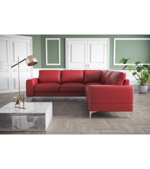 Divano angolare trasformabile in pelle ARIA MAX 250 x 250 cm in vari colori