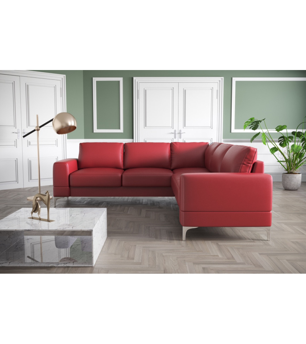Divano angolare trasformabile in pelle ARIA MAX 250 x 250 cm in vari colori
