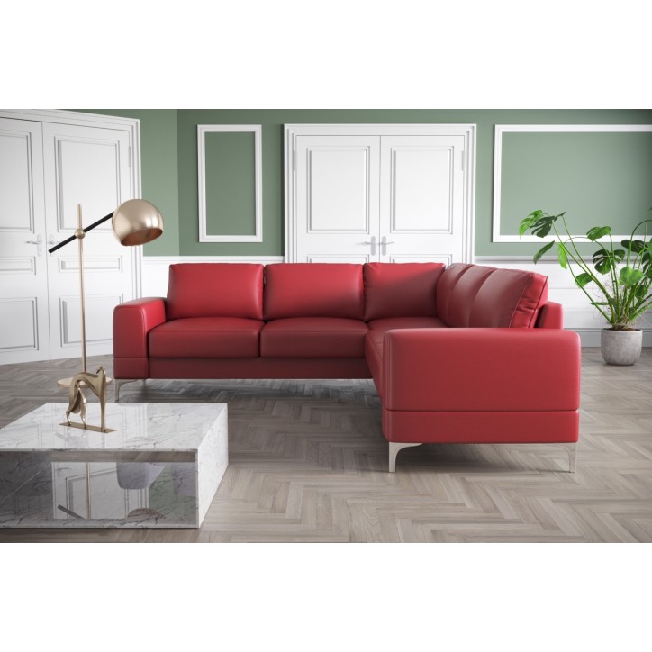 Sofá rinconera convertible de cuero ARIA II 250 x 250 cm en varios colores