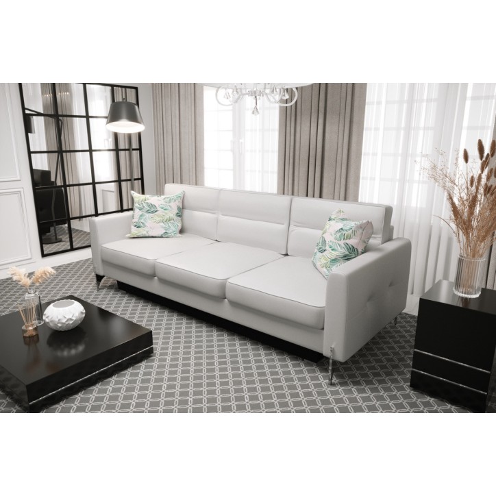 Sofá 3 plazas convertible de cuero ARTE DL 236 cm en varios colores