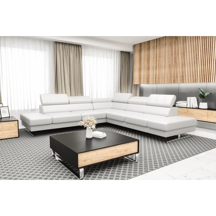 Sofá rinconera de cuero EMPORIO MAX 300 × 300 cm en varios colores