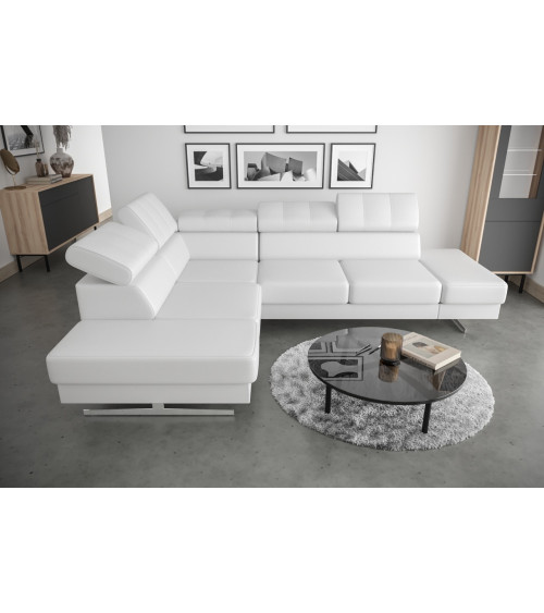 Canapé d'angle convertible ANDRE 202 x 85 cm en plusieurs couleurs