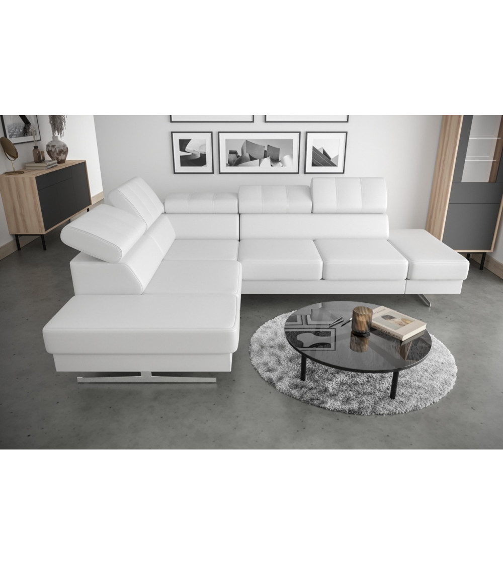 Canapé d'angle convertible ANDRE 202 x 85 cm en plusieurs couleurs