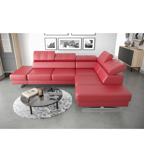 Canapé d'angle convertible ANDRE 202 x 85 cm en plusieurs couleurs