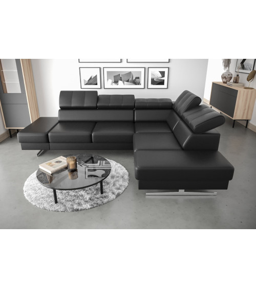 Canapé d'angle convertible ANDRE 202 x 85 cm en plusieurs couleurs