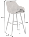Chaise de bar TURIN taupe