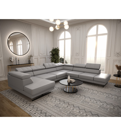 Divano angolare in pelle EMPORIO MAX II 300 x 350 x 180 cm in vari colori