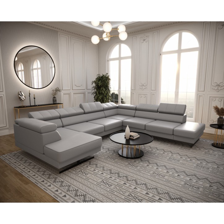 Sofá rinconera de cuero EMPORIO MAX II 300 x 350 x 180 cm en varios colores