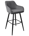 Chaise haute TURIN en velours gris argent