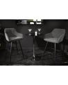 Chaise haute TURIN en velours gris argent