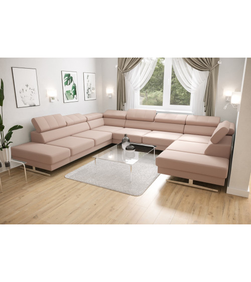 Sofá rinconera de cuero EMPORIO MAX I 300 x 350 x 220 cm en varios colores