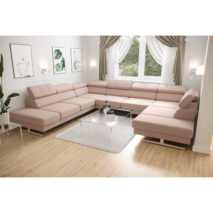 Sofá rinconera de cuero EMPORIO MAX I 300 x 350 x 220 cm en varios colores