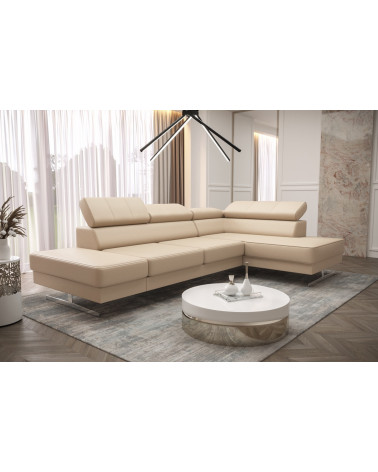 Sofá rinconera de cuero EMPORIO MINI 300 x180 cm en varios colores