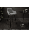 Chaise haute TURIN en velours gris argent