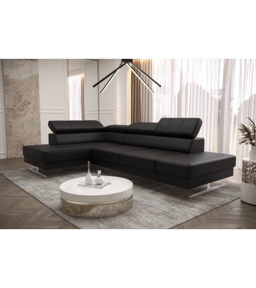 Canapé d'angle convertible ANDRE 202 x 85 cm en plusieurs couleurs