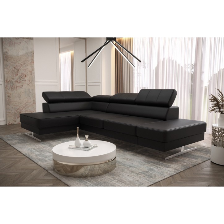 Sofá rinconera de cuero EMPORIO MINI 300 x180 cm en varios colores