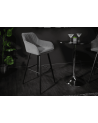 Chaise haute TURIN en velours gris argent