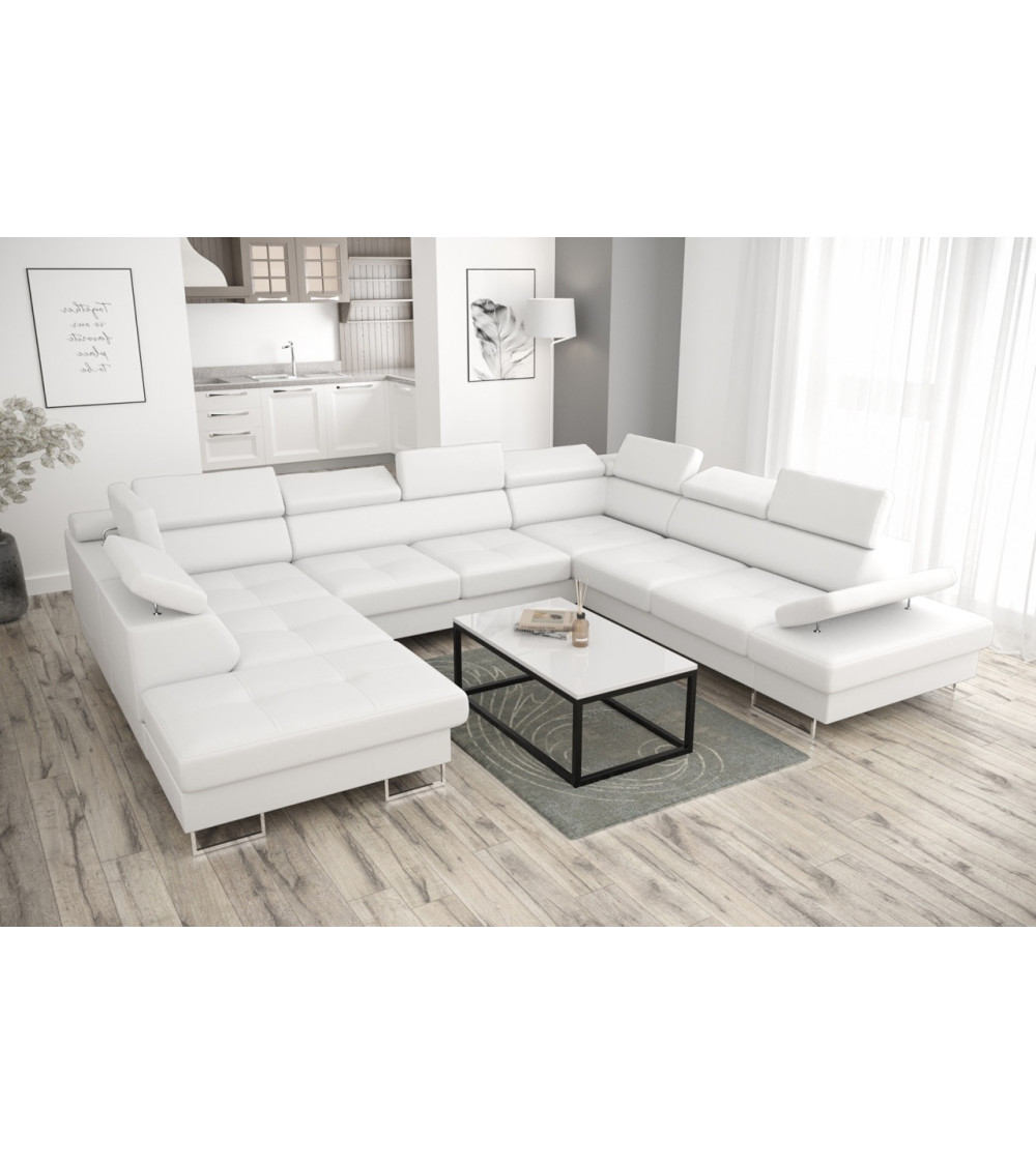 Canapé d'angle convertible ANDRE 202 x 85 cm en plusieurs couleurs